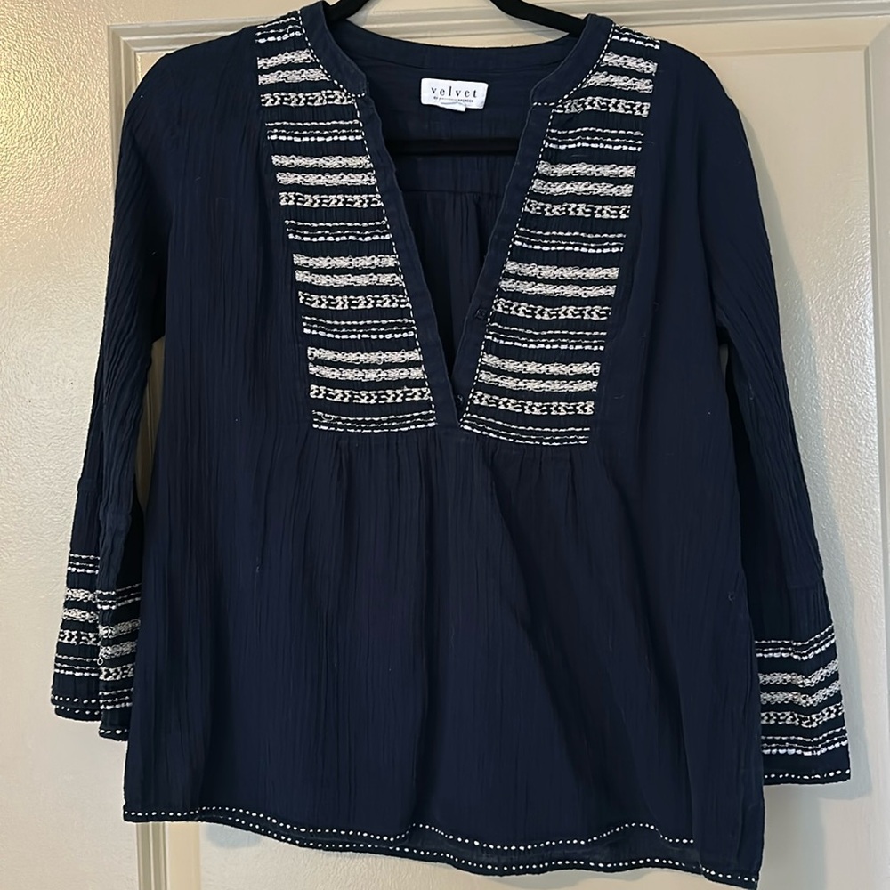 Cotton long sleeves blue